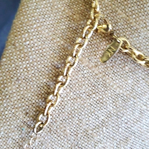 NY 18 INCH FLORAL ORANGE  STATEMENT CHUNKY NECKLACE W 3 INCH EXTENSION  GOLDTONE - Picture 7 of 7